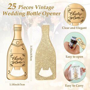 25 Sets Wedding Favors for Guests Bulk Wedding Souvenirs Include Cheers to Lo...